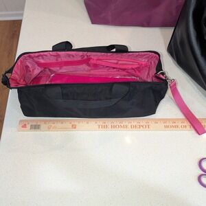 Unbranded Hair Tool Travel Bag Organizer Black Pink Excellent Heat Mat Included
